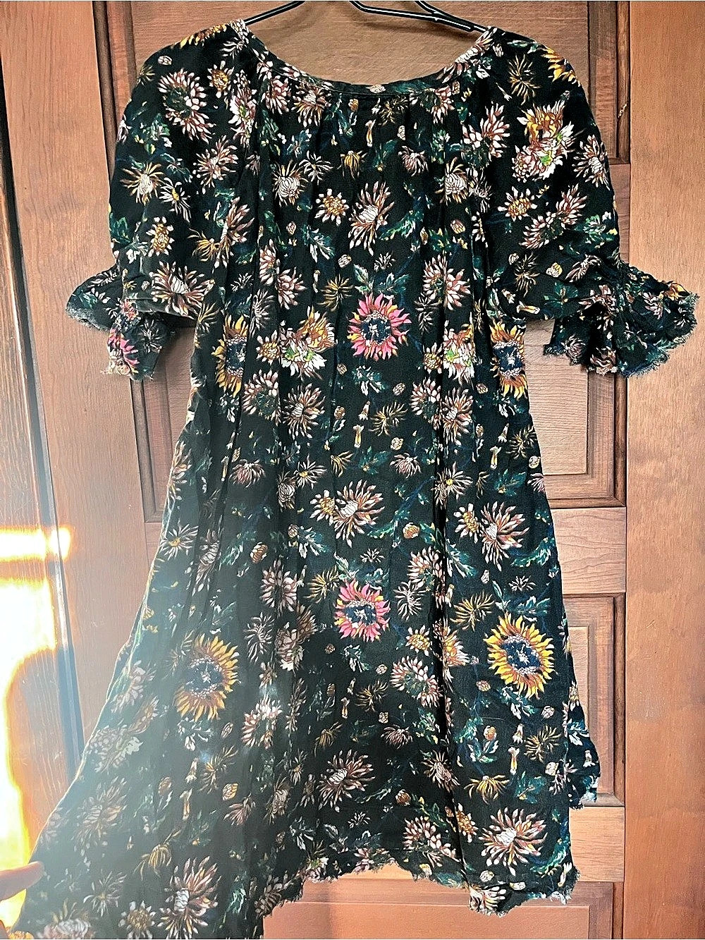 Natural Life Floral Mini Dress in Green